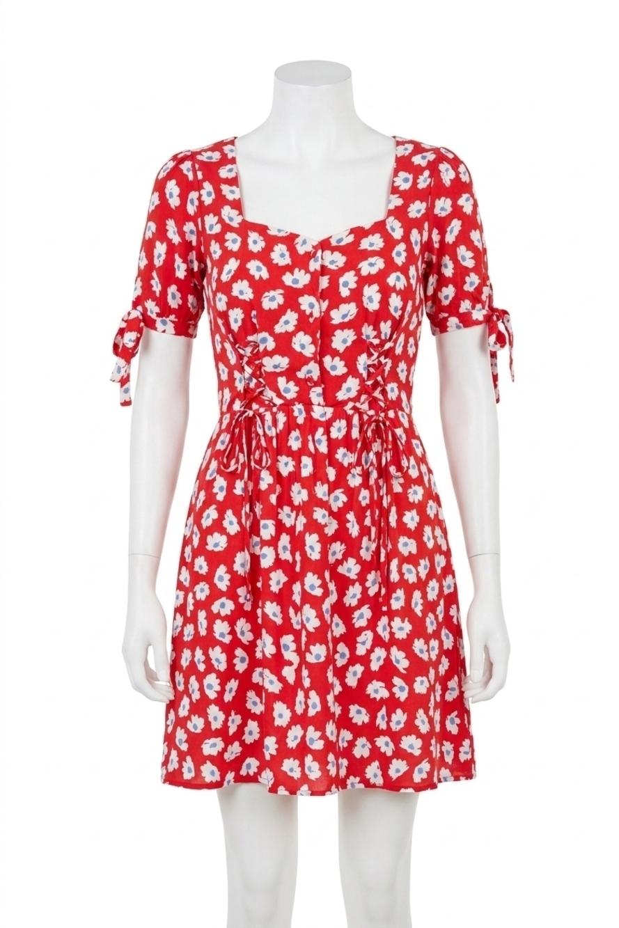NEW SUGARLIPS good grace floral-print modal-blend mini dress in red multi